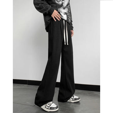 Aidase Spring Corduroy Pants Men Fashion Beige Black Flared Pants Men Street wear Korean Loose Casual Wide Leg Pants Men Trousers M-2XL aidase-shop